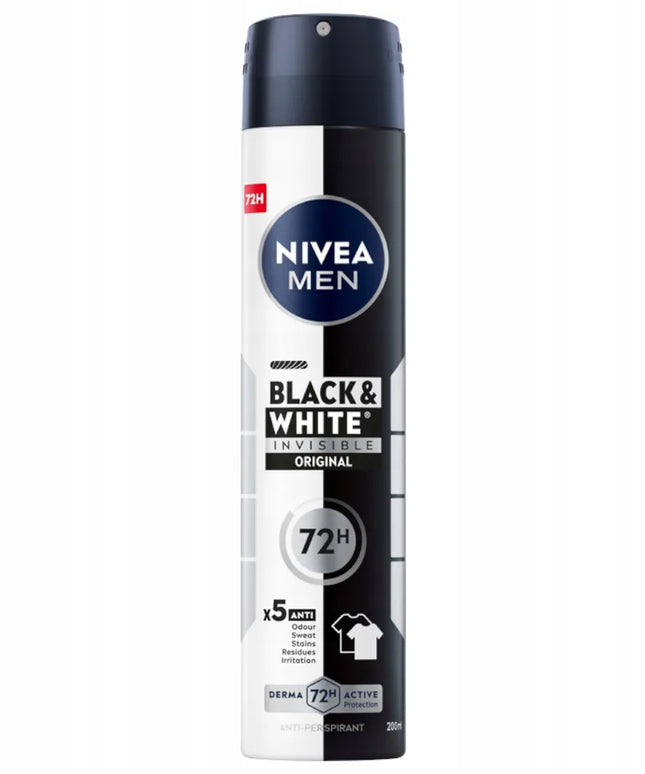 NIVEA MEN Black & White vyrų purškiamų antiperspirantų rinkinys 72h 3x200ml