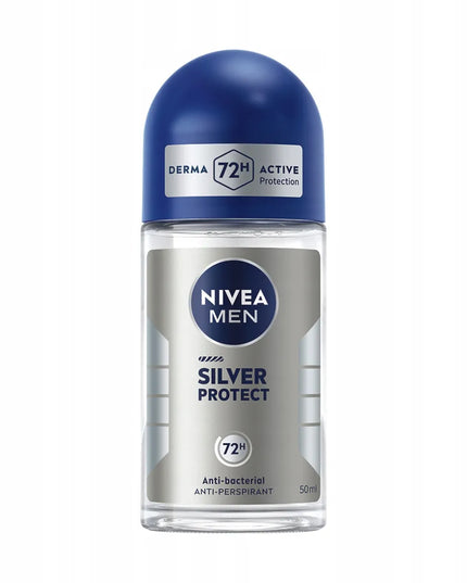 NIVEA MEN SILVER PROTECT vyriškas rutulinis antiperspirantas 72h 50 ml x 6 vnt.