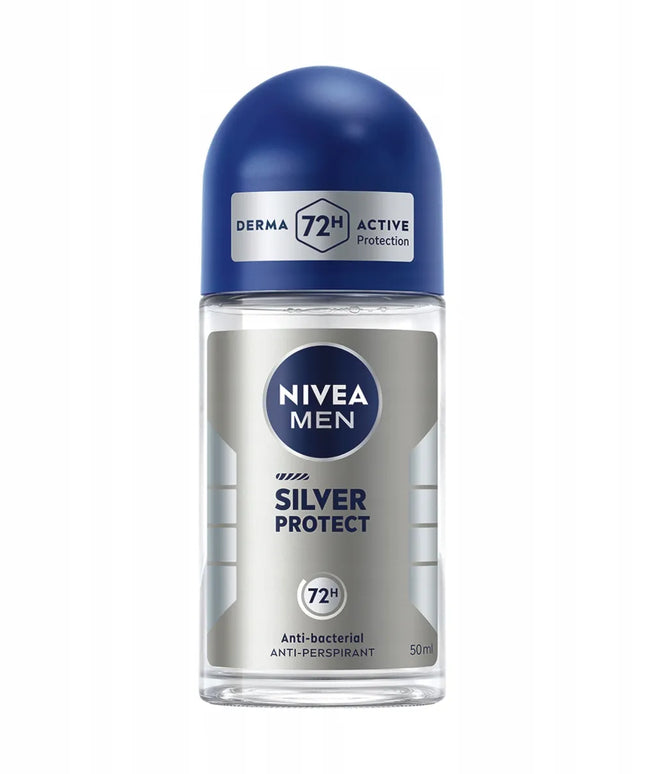 NIVEA MEN SILVER PROTECT vyriškas rutulinis antiperspirantas 72h 50 ml x 6 vnt.