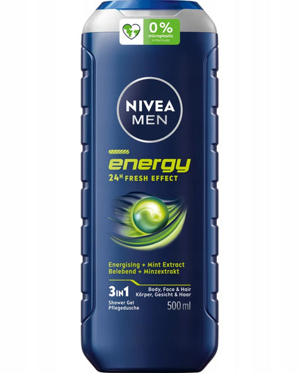 NIVEA MEN vyriškas dušo želė rinkinys 3in1 – kūnui ir plaukams 500ml x 5