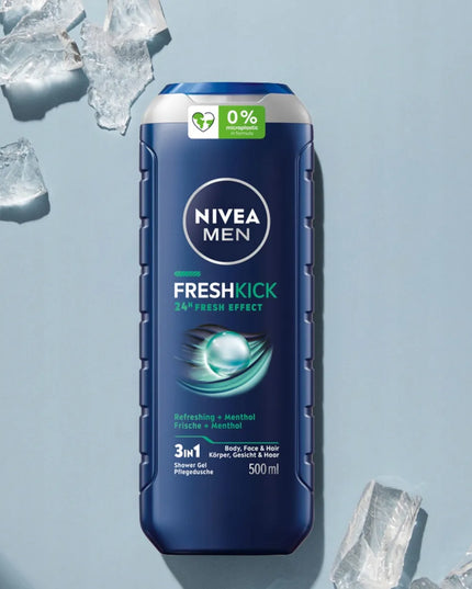 NIVEA MEN vyriškas dušo želė rinkinys 3in1 – kūnui ir plaukams 500ml x 5