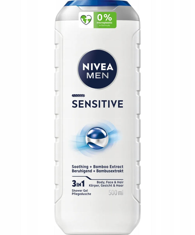 NIVEA MEN vyriškas dušo želė rinkinys 3in1 – kūnui ir plaukams 500ml x 5