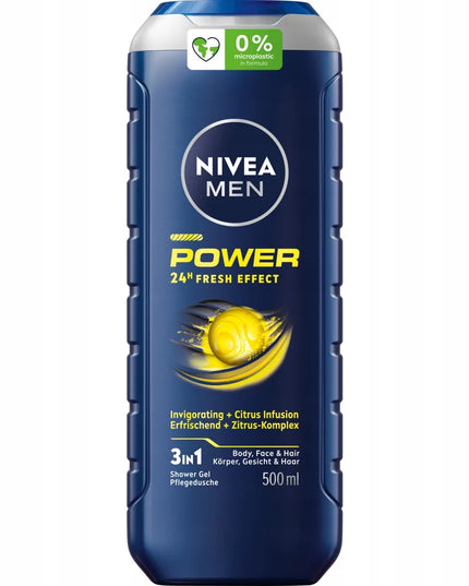 NIVEA MEN vyriškas dušo želė rinkinys 3in1 – kūnui ir plaukams 500ml x 5