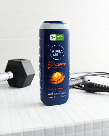 NIVEA MEN dušo gelių rinkinys vyrams 3in1 gaivus aromatas 5x500ml