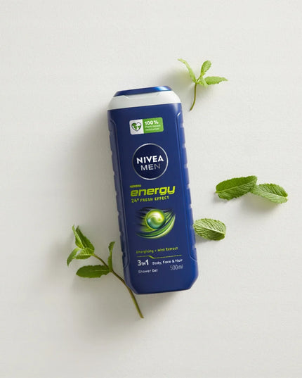 NIVEA MEN dušo gelių rinkinys vyrams 3in1 gaivus aromatas 5x500ml