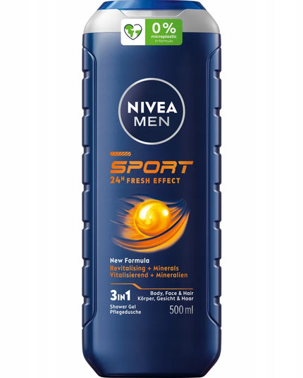 NIVEA MEN dušo gelių rinkinys vyrams 3in1 gaivus aromatas 5x500ml