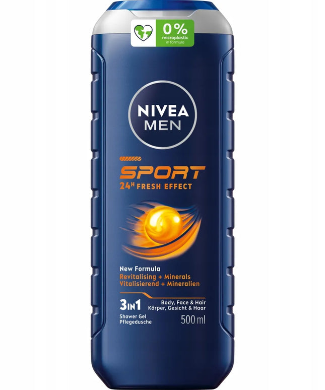 NIVEA MEN dušo gelių rinkinys vyrams 3in1 gaivus aromatas 5x500ml