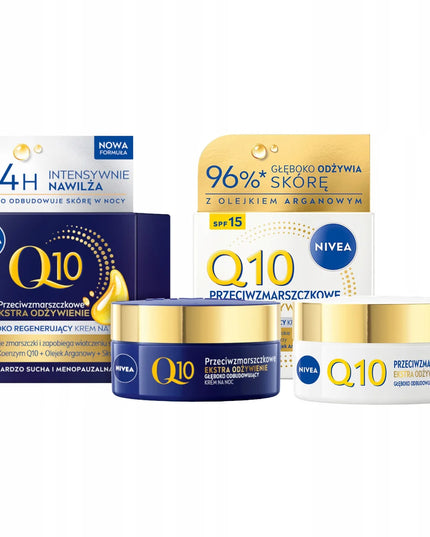 NIVEA Q10 drėkinamasis veido kremas nuo raukšlių dienai ir nakčiai 2x50 ml