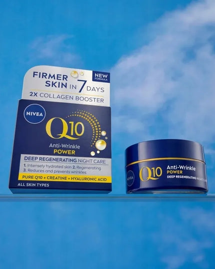 NIVEA Q10 kremų rinkinys: dieninis kremas SPF15 50ml, naktinis kremas 50ml ir paakių kremas 15ml