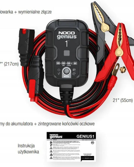 NOCO GENIUS 1 EU 6 V / 12 V, 1 A akumuliatoriaus įkroviklis