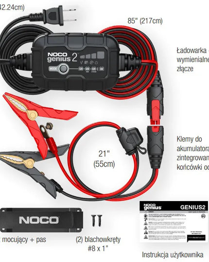 NOCO GENIUS 2 EU 6 V / 12 V 2 A akumuliatorių įkroviklis