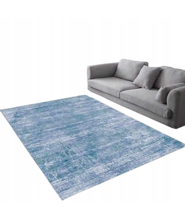 Modernus trumpaplauksis kilimas 300x200cm mėlynas pilkas VINTAGE LOFT