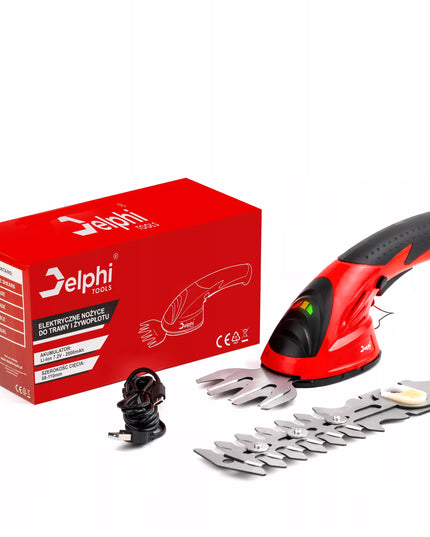Akumuliatorinės žolės ir gyvatvorių žirklės Delphi Tools USB-C 2Ah 2x ašmenys