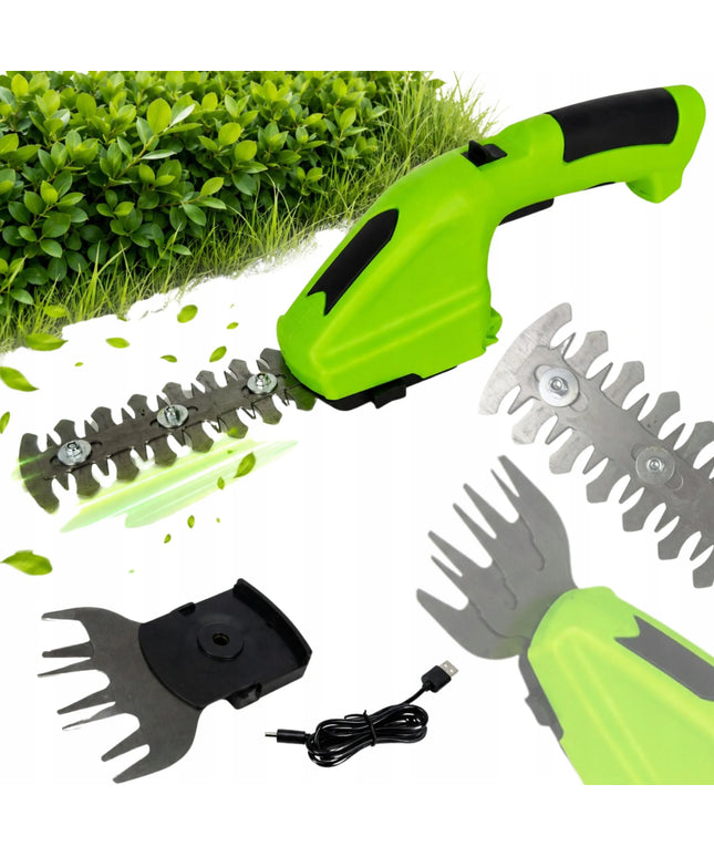 Akumuliatorinės žolės ir gyvatvorių žirklės Durabuild, USB įkrovimas, 2 peiliai