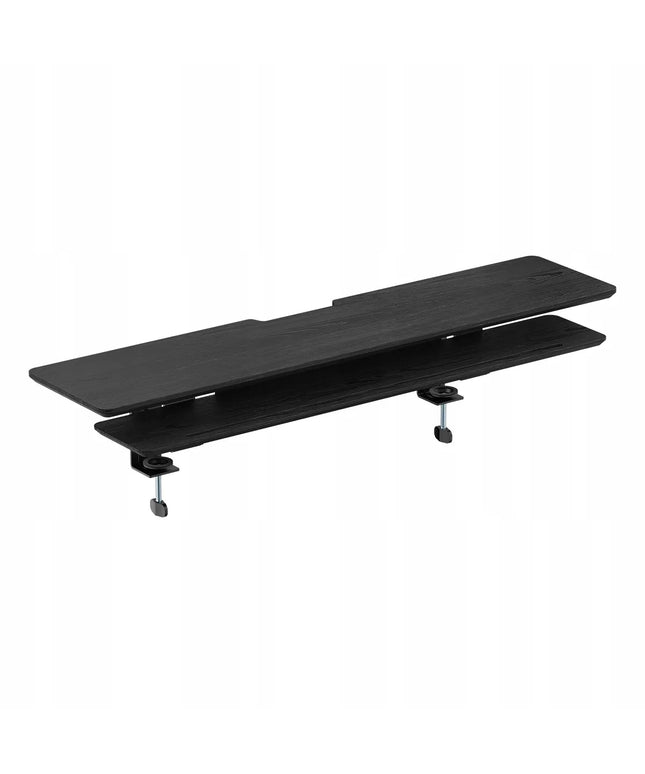 Spacetronik stalo priespauda su 2 lentynomis, monitoriaus stovas, 30 kg, juoda