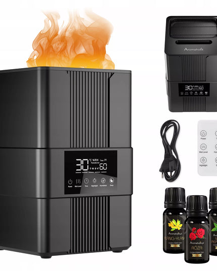 Ultragarsinis drėkintuvas su LED – eterinių aliejų difuzorius + DOVANA