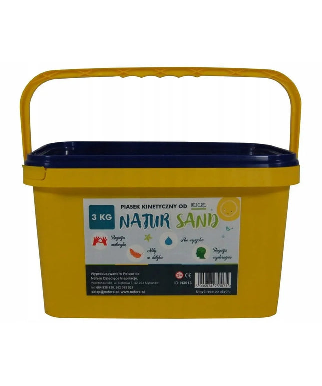 Nefere NaturSand kinetinis smėlis, 3 kg, kibirėlyje, pagamintas Lenkijoje, nuo 3 metų