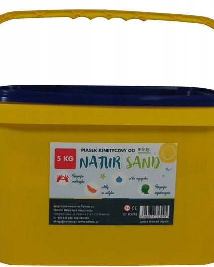 Nefere NaturSand kinetinis smėlis, 5 kg, su pripučiamu smėlio baseinėliu, pagaminta Lenkijoje