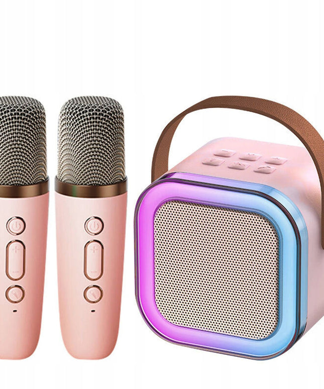 Nešiojama Bluetooth Kolonėlė su Karaoke, RGB Apšvietimu ir 2 Mikrofonais