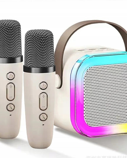Nešiojama Bluetooth Kolonėlė su Karaoke, RGB Apšvietimu ir 2 Mikrofonais