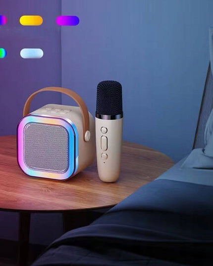 Nešiojama Bluetooth Kolonėlė su Karaoke, RGB Apšvietimu ir 2 Mikrofonais