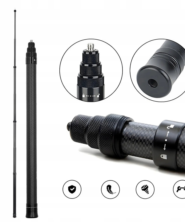 Nematoma asmenukių lazda „Insta360 X4/ONE X2/ONE R“, reguliuojama iki 3 m