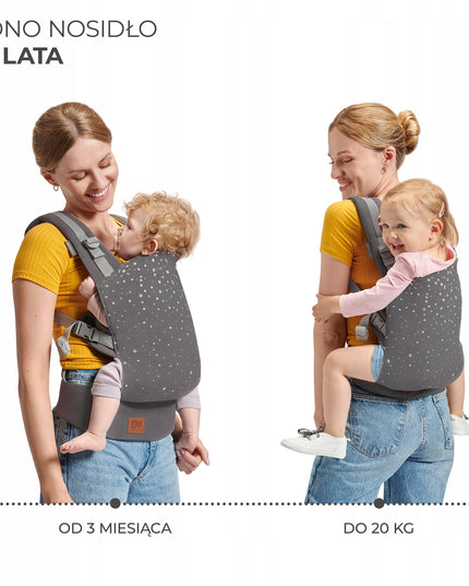 Ergonomiška vaikiška nešynėlė NINO, 20 kg, pilkos spalvos, Kinderkraft