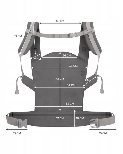 Ergonomiška vaikiška nešynėlė NINO, 20 kg, pilkos spalvos, Kinderkraft