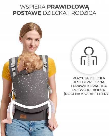 Ergonomiška vaikiška nešynėlė NINO, 20 kg, pilkos spalvos, Kinderkraft