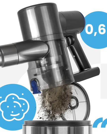 Belaidis vertikalus dulkių siurblys be maišelio „MalTec TURBOCYCLONE PRO3000“, su LED elektriniu šepečiu, 3 viename, 400 W