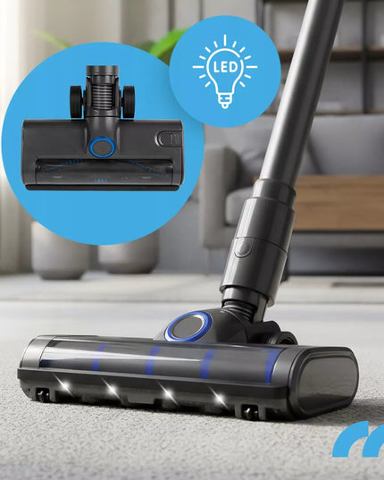 Belaidis vertikalus dulkių siurblys be maišelio „MalTec TURBOCYCLONE PRO3000“, su LED elektriniu šepečiu, 3 viename, 400 W