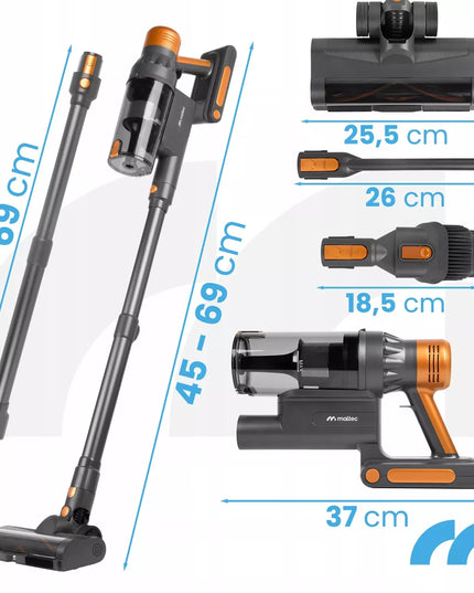Belaidis vertikalus dulkių siurblys MalTec PRO4000 3-in-1, 500W, LED