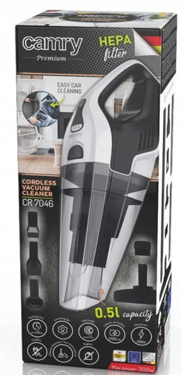 CAMRY CR 7046 belaidis rankinis dulkių siurblys su HEPA filtru, 200 W