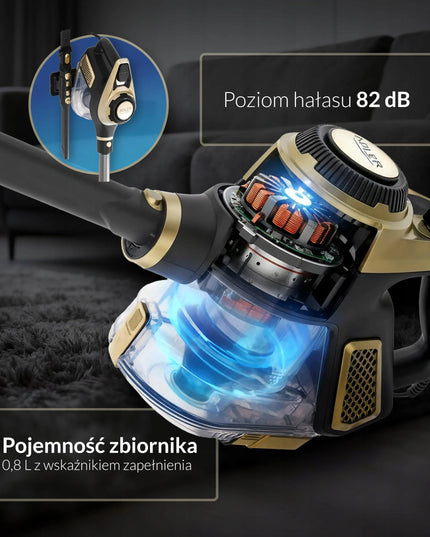 Vertikalus laidinis dulkių siurblys „Adler AD 7083GL“, 700 W, 15 000 Pa, su LED elektros šepečiu