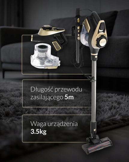 Vertikalus laidinis dulkių siurblys „Adler AD 7083GL“, 700 W, 15 000 Pa, su LED elektros šepečiu