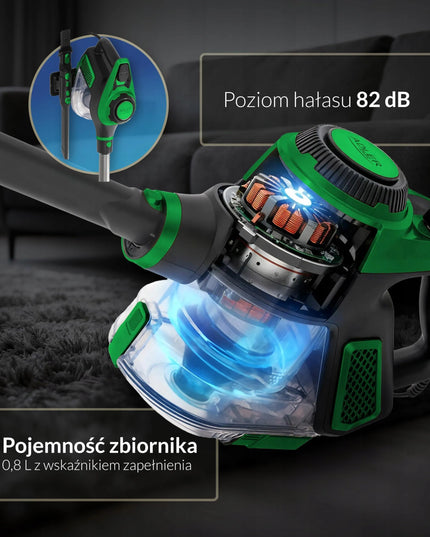 Adler AD 7083 laidinis vertikalusis dulkių siurblys, 700 W, 15 000 Pa, be maišelio, su elektriniu šepečiu