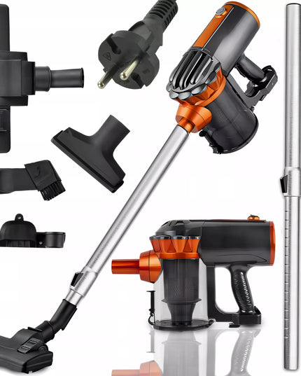 Vertikalus rankinis cikloninis dulkių siurblys be maišelio, galingas 650W, 5in1, patogus, 5m
