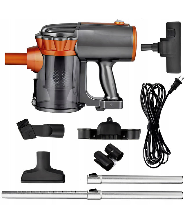 Vertikalus rankinis cikloninis dulkių siurblys be maišelio, galingas 650W, 5in1, patogus, 5m