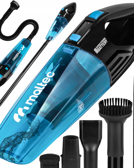 Belaidis rankinis akumuliatorinis dulkių siurblys automobiliui Maltec CYCLONE Wet&Dry 500 12w1, sausam ir drėgnam valymui