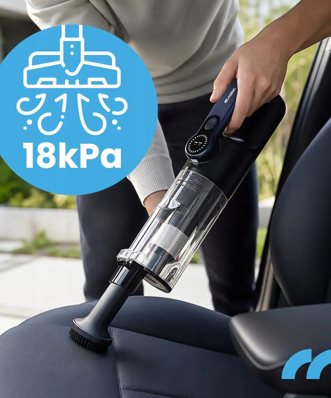 MalTec CYCLONE-150 belaidis rankinis dulkių siurblys ir pūstuvas, skirtas automobiliui, su priedais