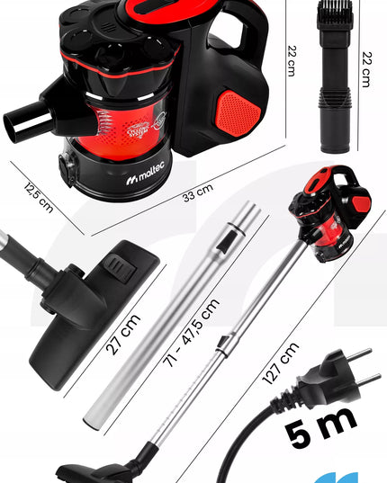 Maltec Vertical turbo cyclone cikloninis vertikalusis ir rankinis dulkių siurblys, 600 W, be maišelio