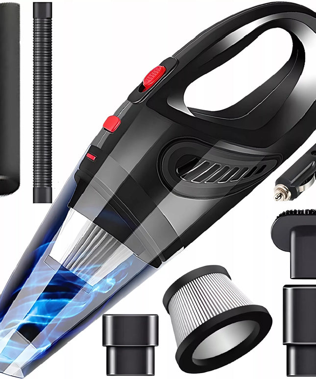 RETOO galingas rankinis automobilinis dulkių siurblys 120W 12V su antgaliais