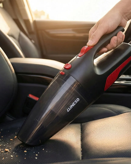 Galingas laidinis rankinis automobilinis dulkių siurblys „Luneso“ 12 V, 120 W, su HEPA filtru