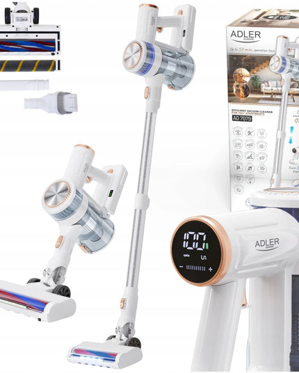 Vertikalusis dulkių siurblys ADLER AD7079, LED ekranas, 4 režimai, „Multi-Cyclone“, HEPA