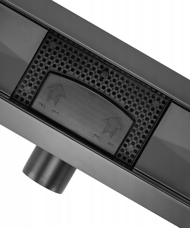 Linijinis nutekimas NEOX 80 cm matinė juoda REA