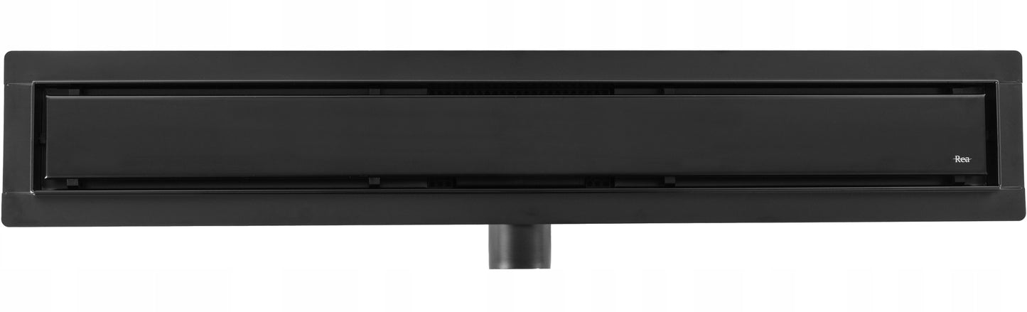 Linijinis nutekimas NEOX 80 cm matinė juoda REA