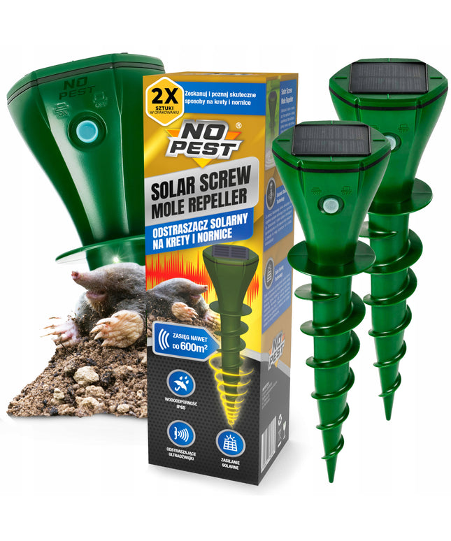 ATSTUMIAMASIS PRIETAISAS NUO KURMIŲ, PELĖNŲ, GYVATĖS, SAULĖS ENERGIJA VEIKIANTIS ATBAIDIKLIS (2 VNT.)