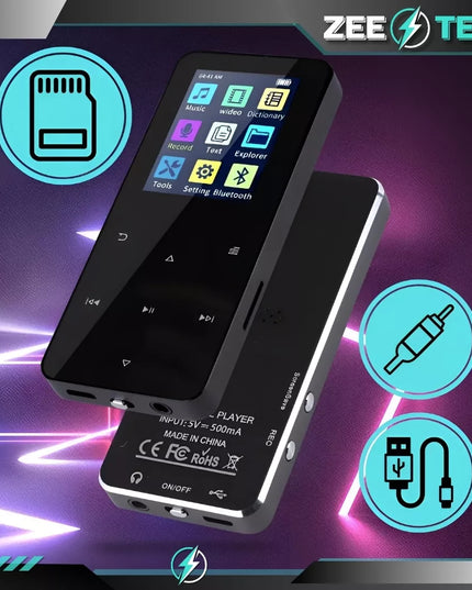 MP3 MP4 grotuvas 16 GB Bluetooth garsiakalbis radijas skaitytuvas diktofonas ausinės