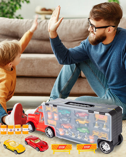 Didžiulis sunkvežimis autovežis su 6 automobilių paleidimo sistema, 55cm, žaisliniai automobiliai