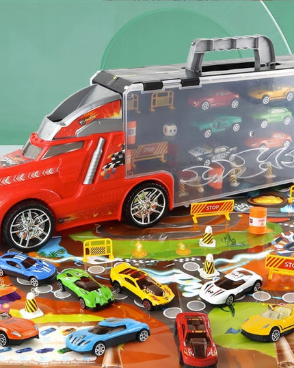 Didžiulis sunkvežimis autovežis su 6 automobilių paleidimo sistema, 55cm, žaisliniai automobiliai